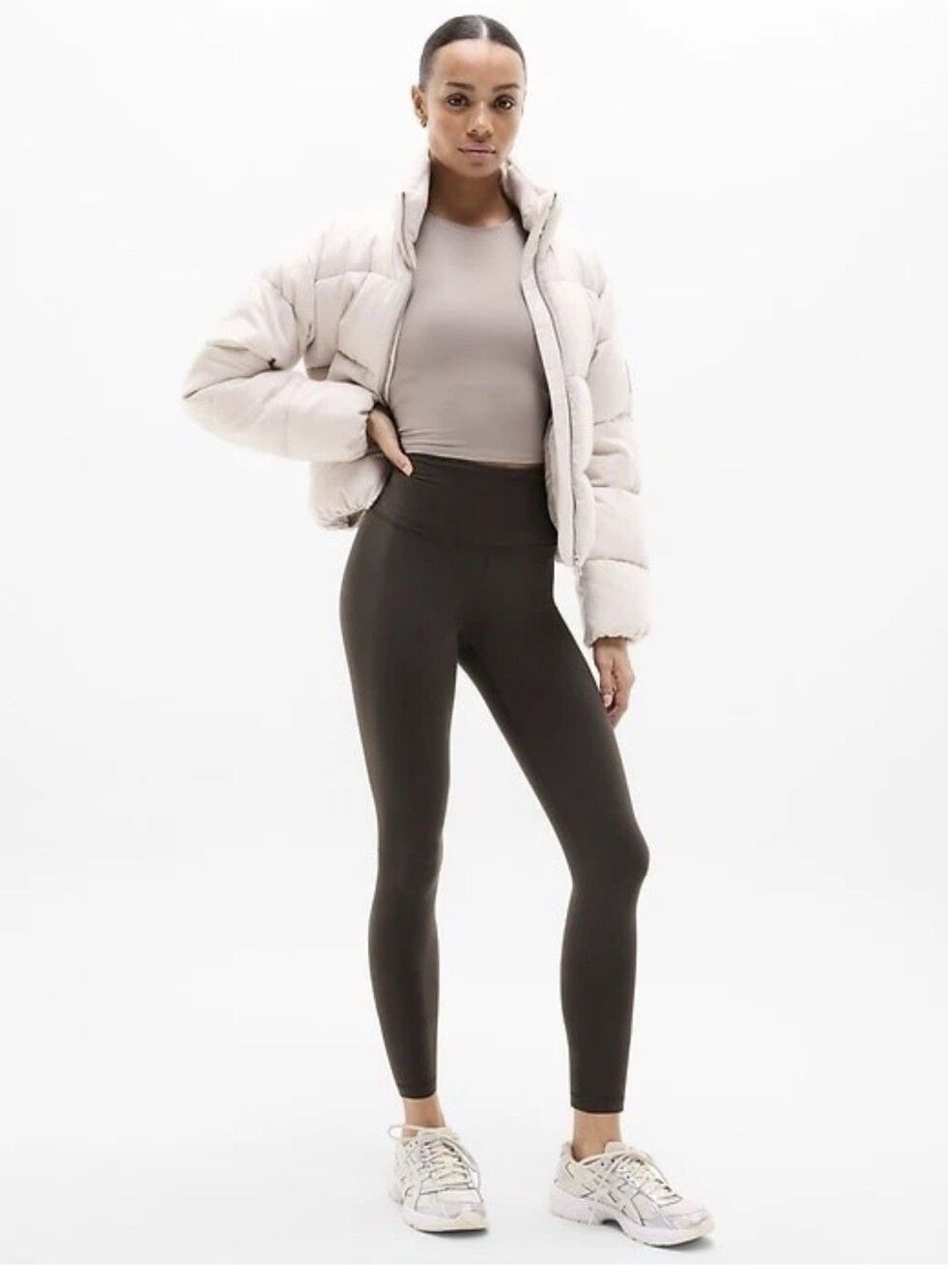 Athleta Size XS Elation Ultra High 7/8 Legging Truffle Brown #599750